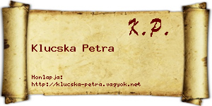 Klucska Petra névjegykártya