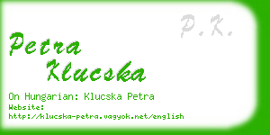 petra klucska business card